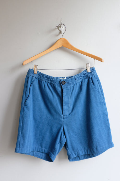 Oliver Spencer - Osborne Drawstring Shorts - Indigo Bosworth - flat front