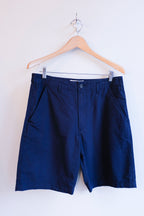 Universal Works - Clean Short - Navy Derby Stripe - front