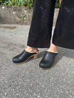 No.6 - Dakota Shearling Clog on High Heel - Ink Aviator - sooo fluffyyyyy