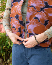 Load image into Gallery viewer, YMC - Jackie Reversible Vest - Navy Multi - floral and zipper detail

