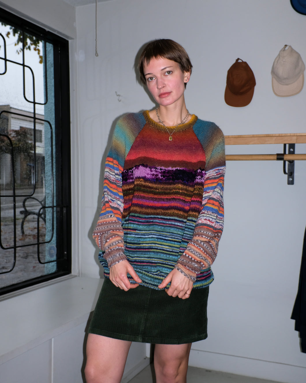 Anntian - Handknit Sweater - Melange Yarn Colour Mix - front
