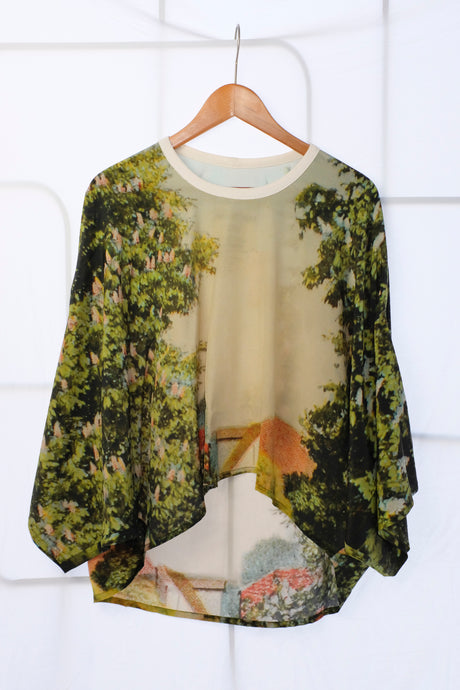 Anntian - Silk Sweatshirt Wide - Print F - flat front