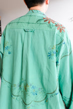 Load image into Gallery viewer, Anntian - Upcycling Shirt - Jade Vintage Table Cloth - B - back detail

