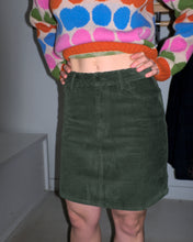 Load image into Gallery viewer, Wemoto - Marsha Skirt - Bottle Green Corduroy - front
