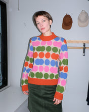 Load image into Gallery viewer, Thinking Mu - Ops Knitted Sweater - Dots Green - front
