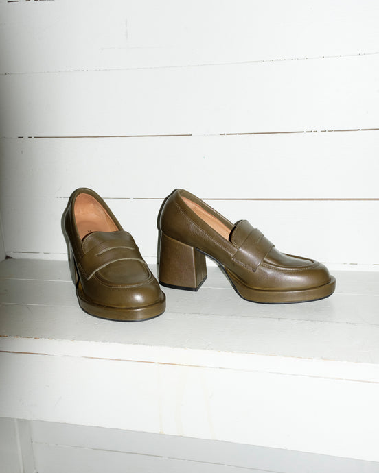 Ateliers - Dalia Loafer Pump - Green Leather