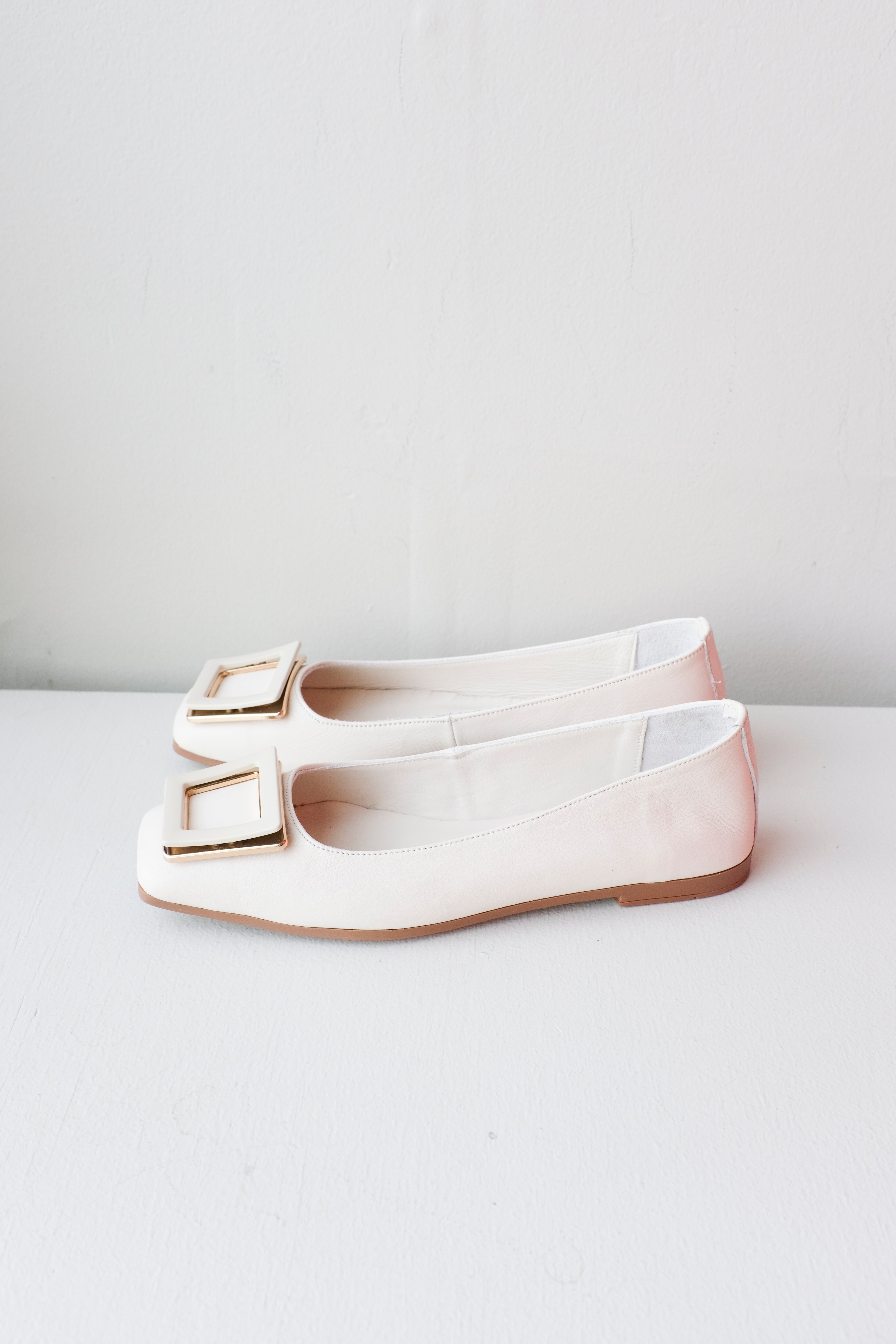 Ateliers - Sonata Ballerina Flat - Off-White - side