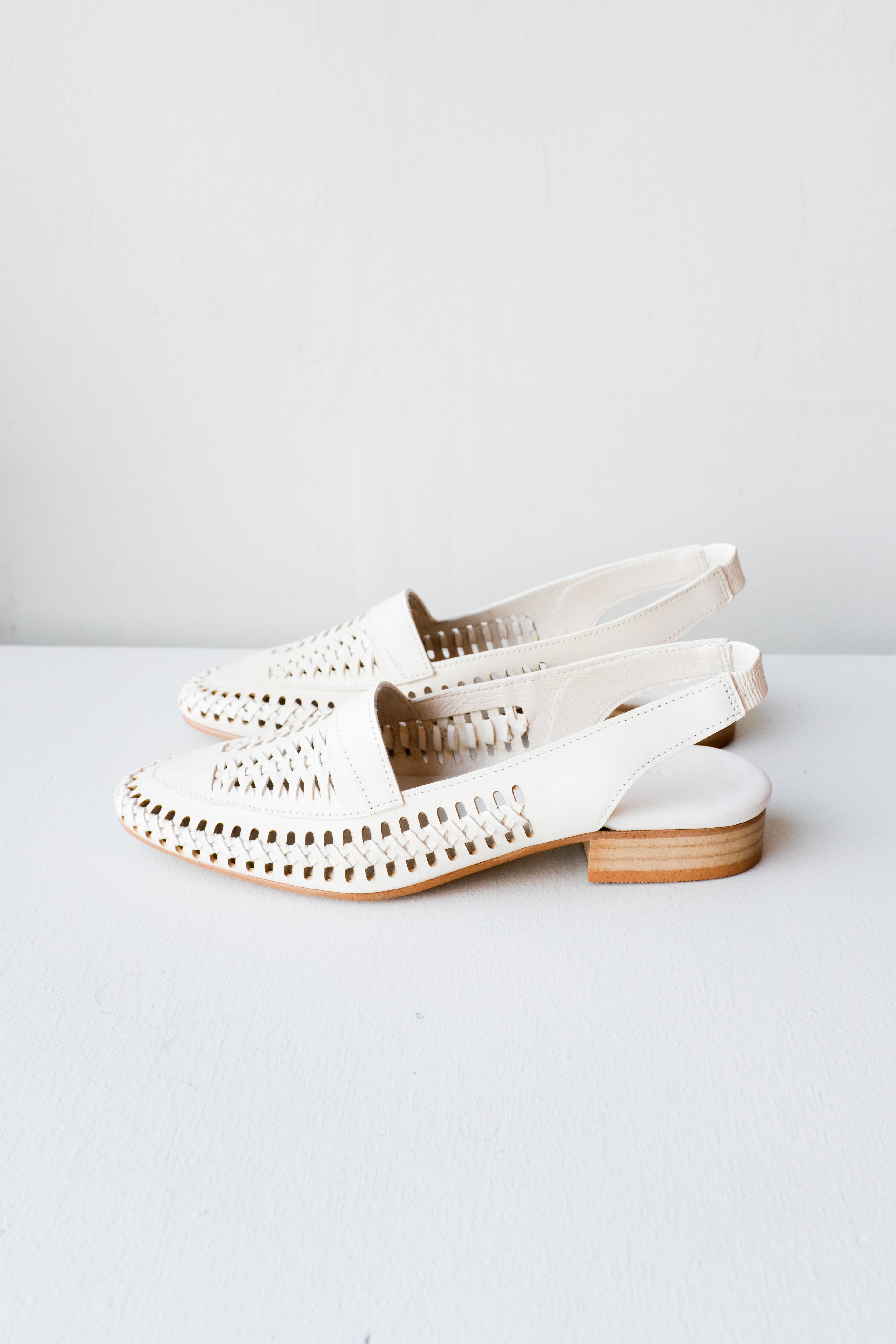 Bobo Choses - Braided Leather Slingbacks - Off-White - Side