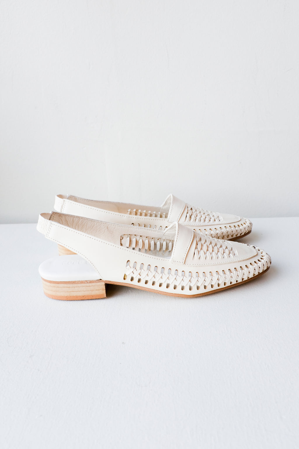 Bobo Choses - Braided Leather Slingbacks - Off-White - Side