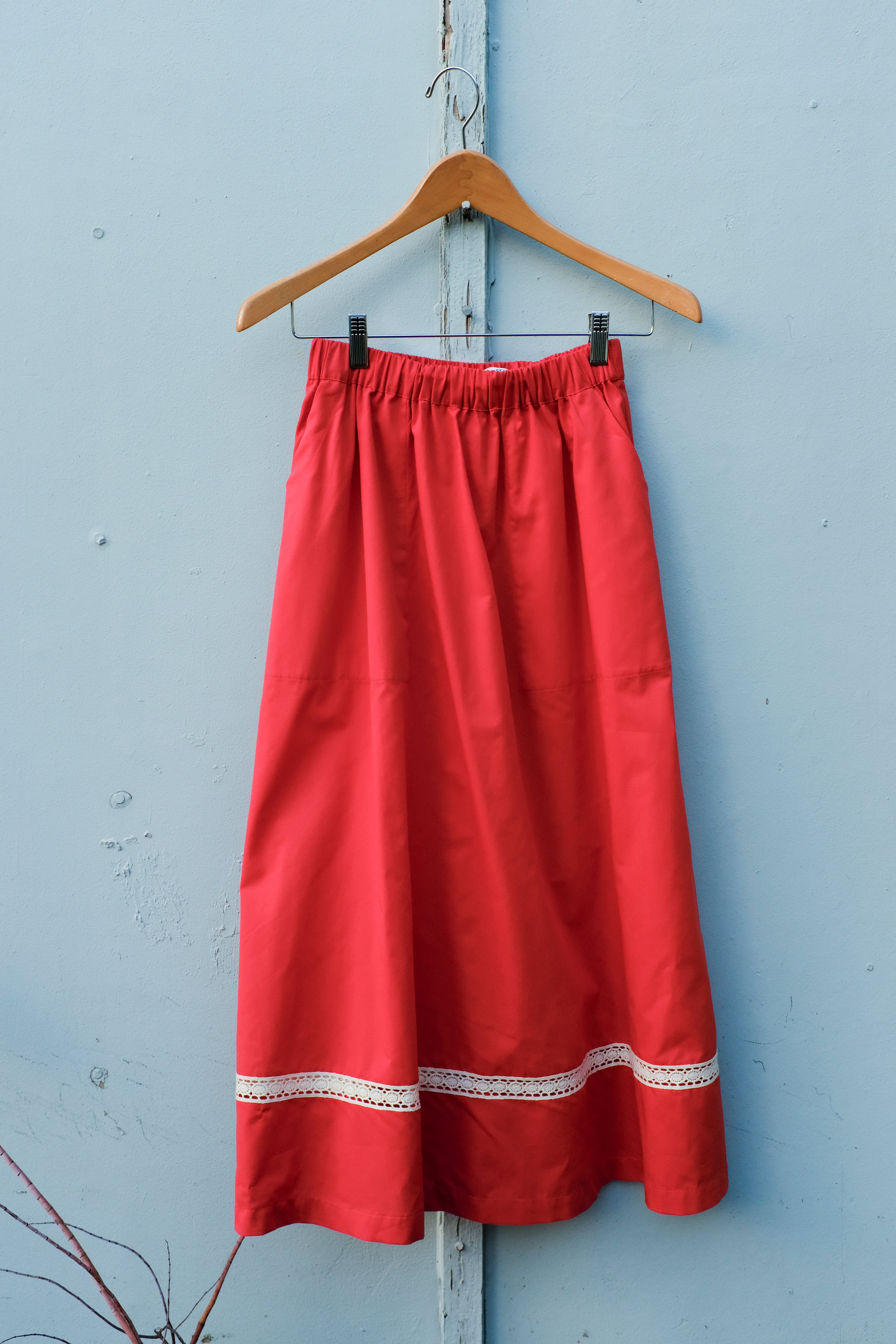 Bobo Choses - Contrast-Trim Evasé Skirt - Red - flat front