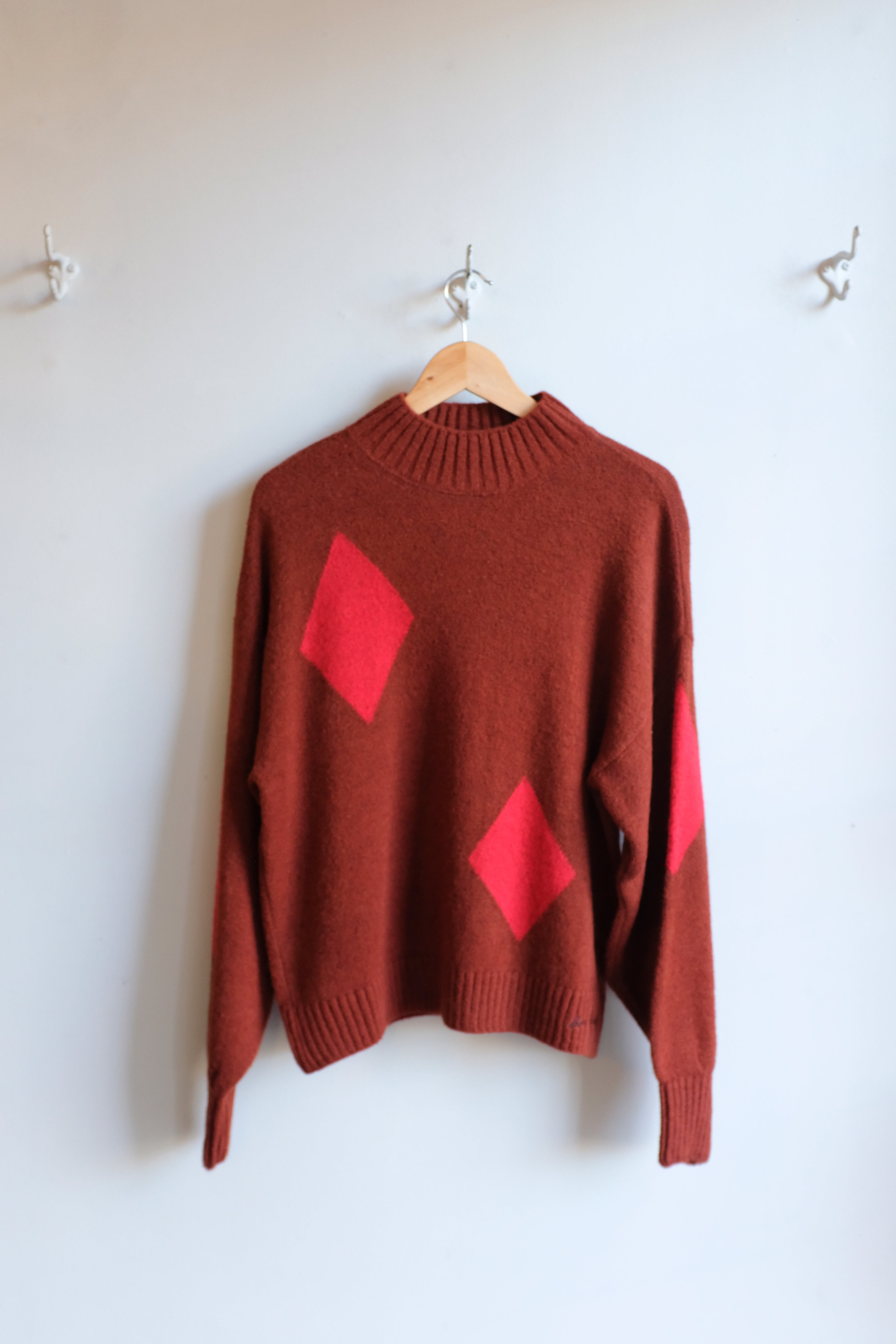 Bobo choses - Diamond Card Turtleneck Sweater - Brown - flat front