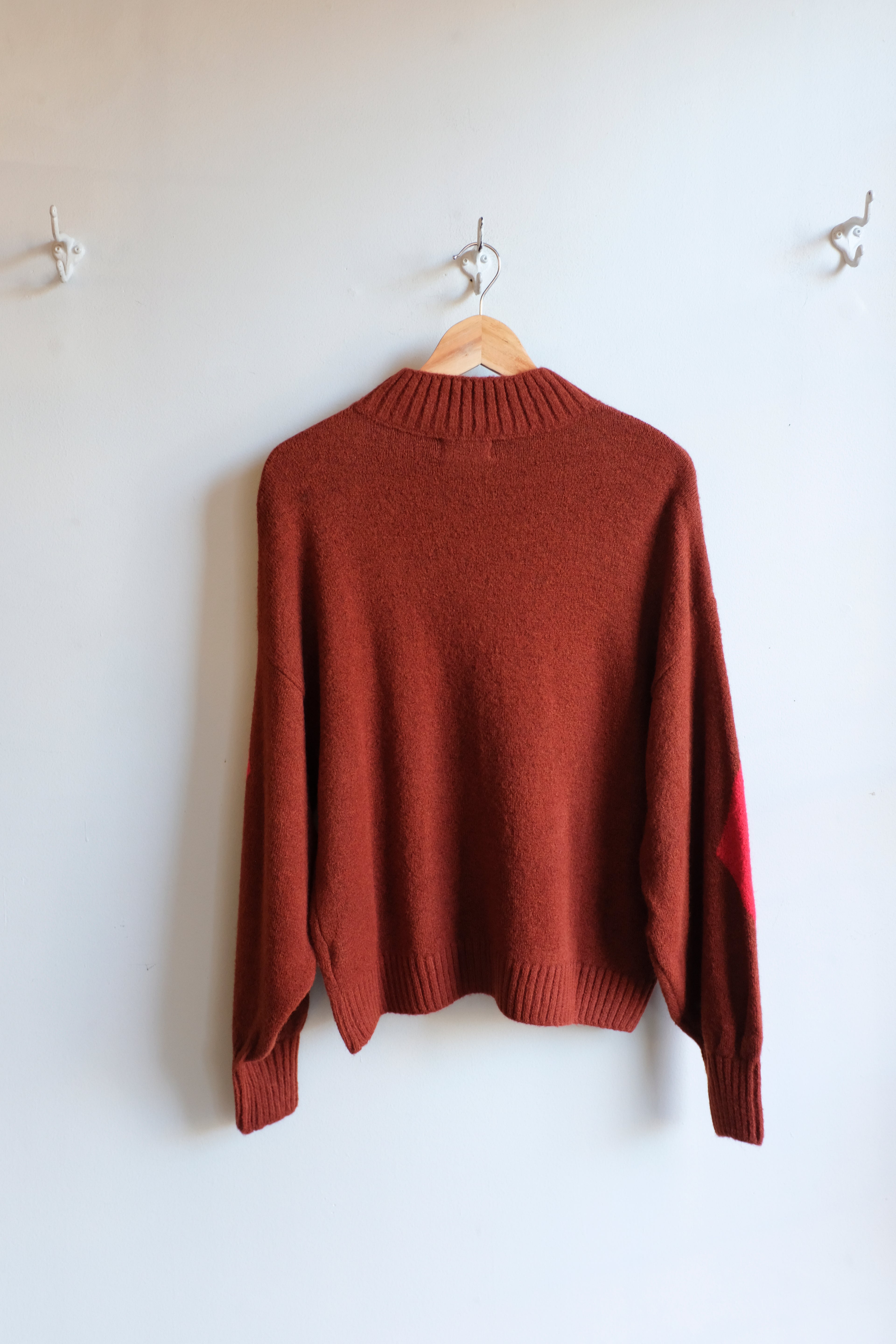 Bobo choses - Diamond Card Turtleneck Sweater - Brown - flat back
