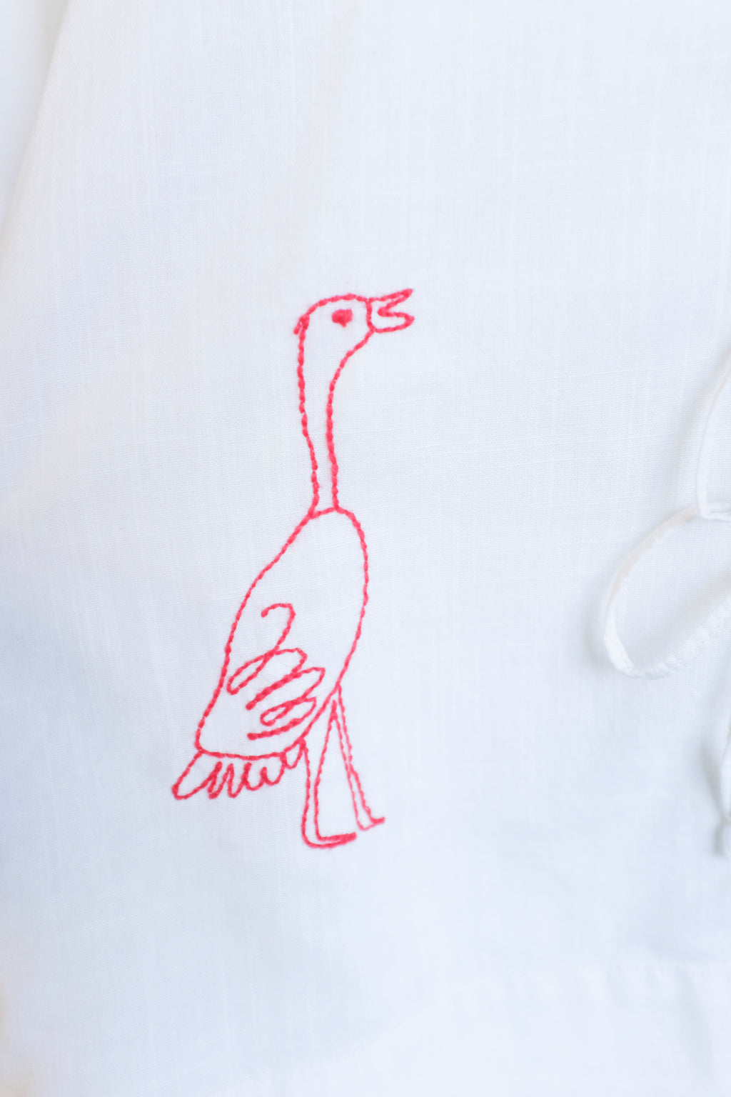 Bobo Choses - Embroidery Tied Blouse - Off-White - detail