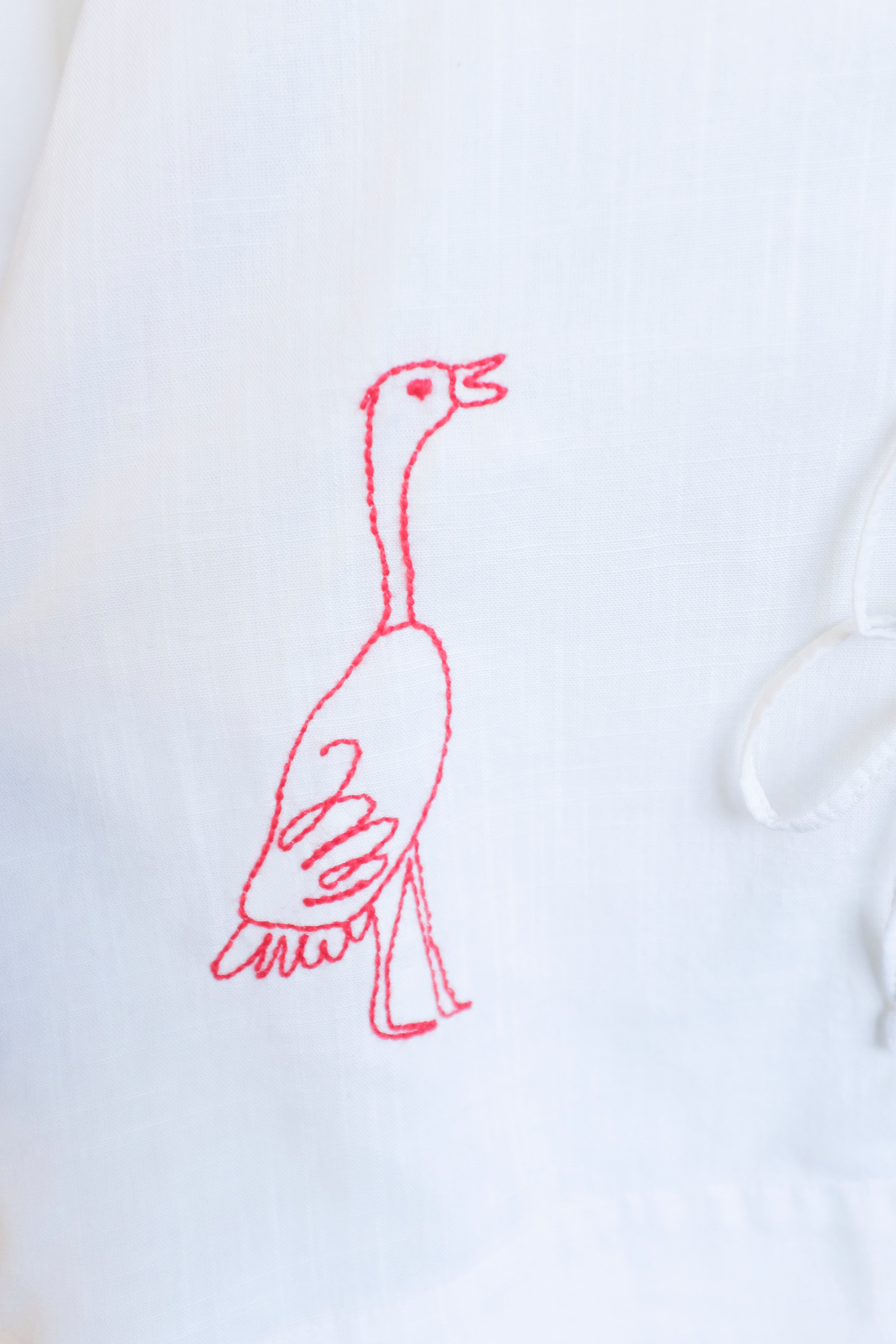 Bobo Choses - Embroidery Tied Blouse - Off-White - detail