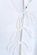 Bobo Choses - Embroidery Tied Blouse - Off-White - detail