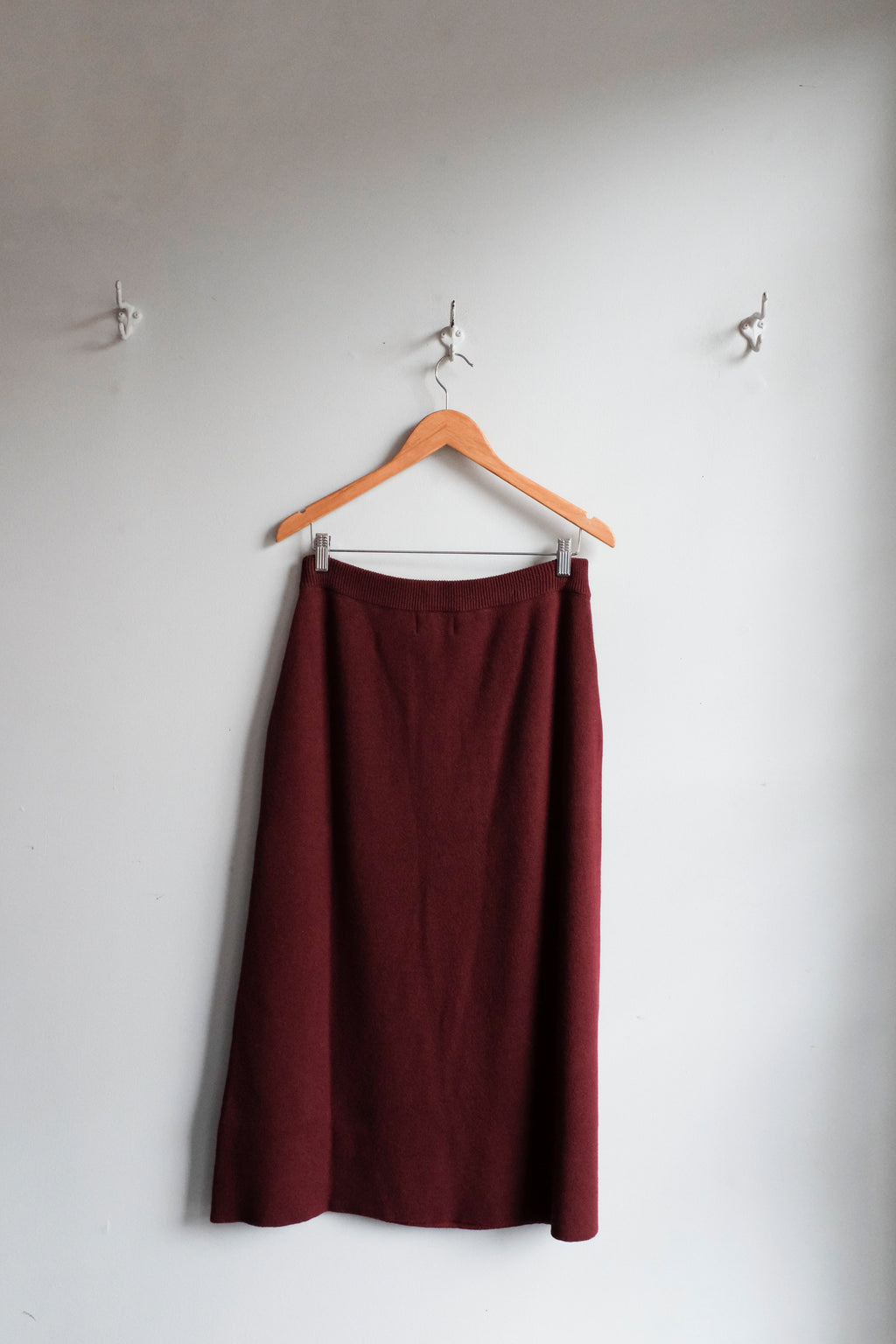Jacquard Knit Skirt - Burgundy