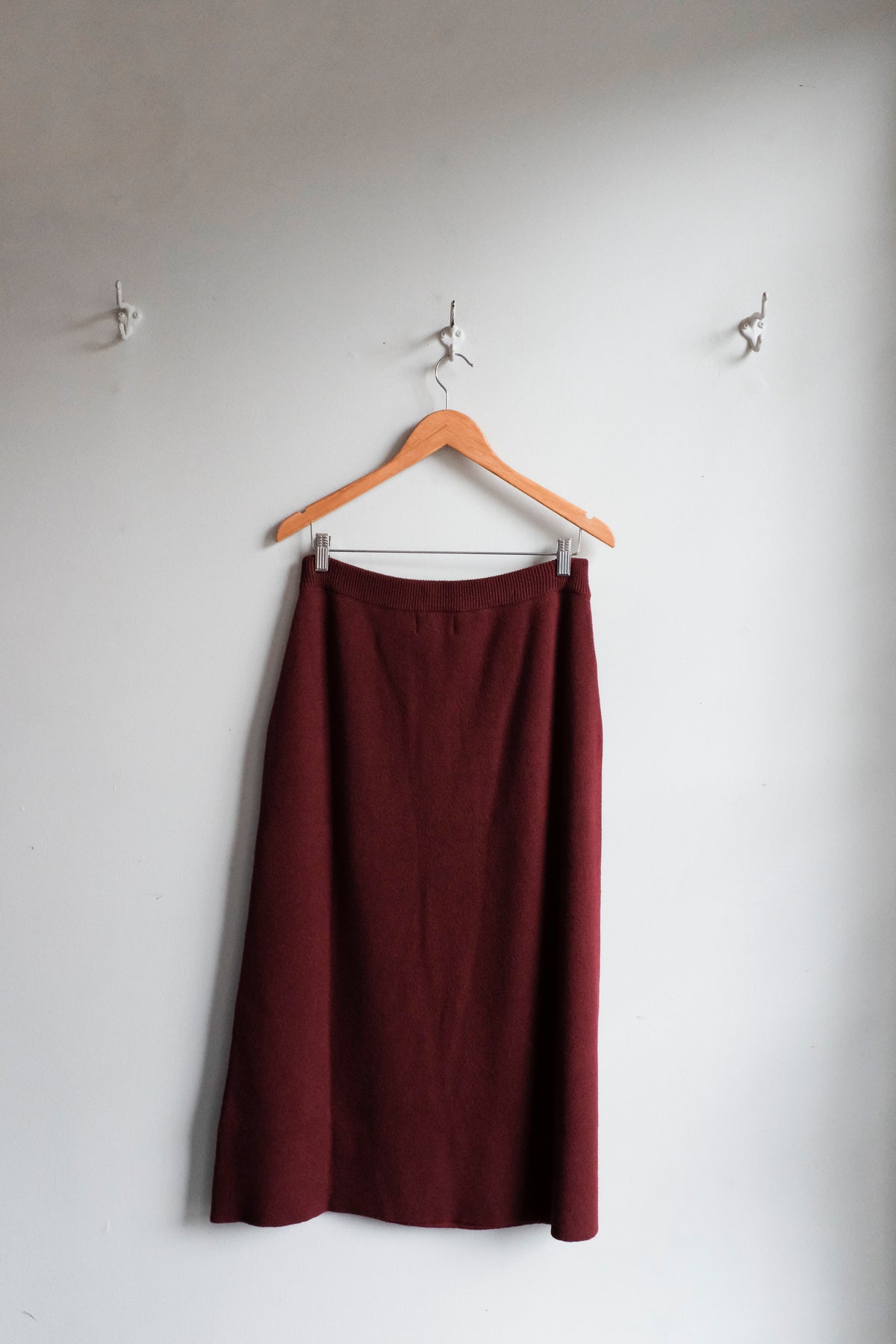 Jacquard Knit Skirt - Burgundy