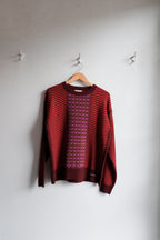 Jacquard Knit Sweater - Burgundy