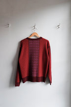 Jacquard Knit Sweater - Burgundy