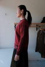 Jacquard Knit Sweater - Burgundy