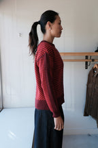 Jacquard Knit Sweater - Burgundy