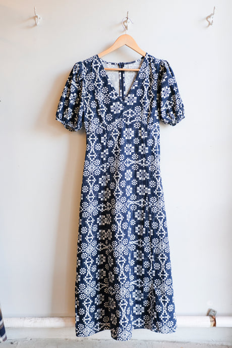 Bobo choses - Kaleidoscope Evase V-Neck dress - Navy Blue - flat front