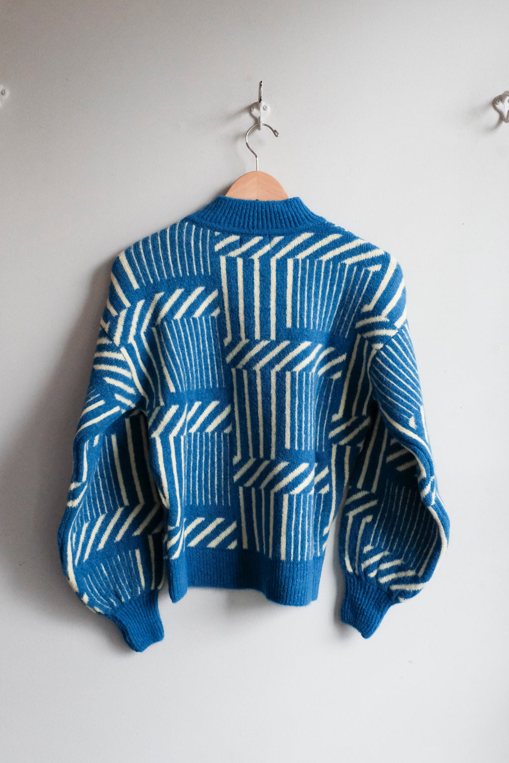 Maze Jacquard Sweater - Blue