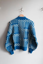 Maze Jacquard Sweater - Blue