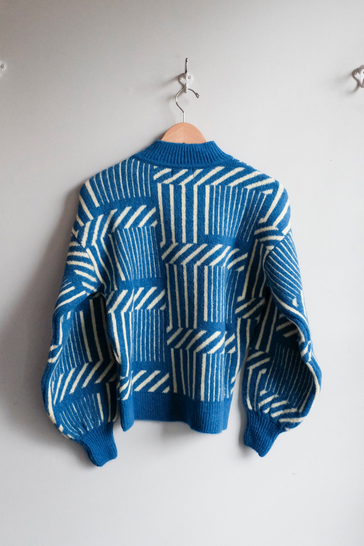 Maze Jacquard Sweater - Blue