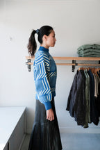 Maze Jacquard Sweater - Blue