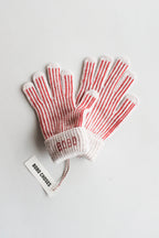 Merino Wool Knit Gloves - Red Stripes