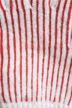 Merino Wool Knit Gloves - Red Stripes