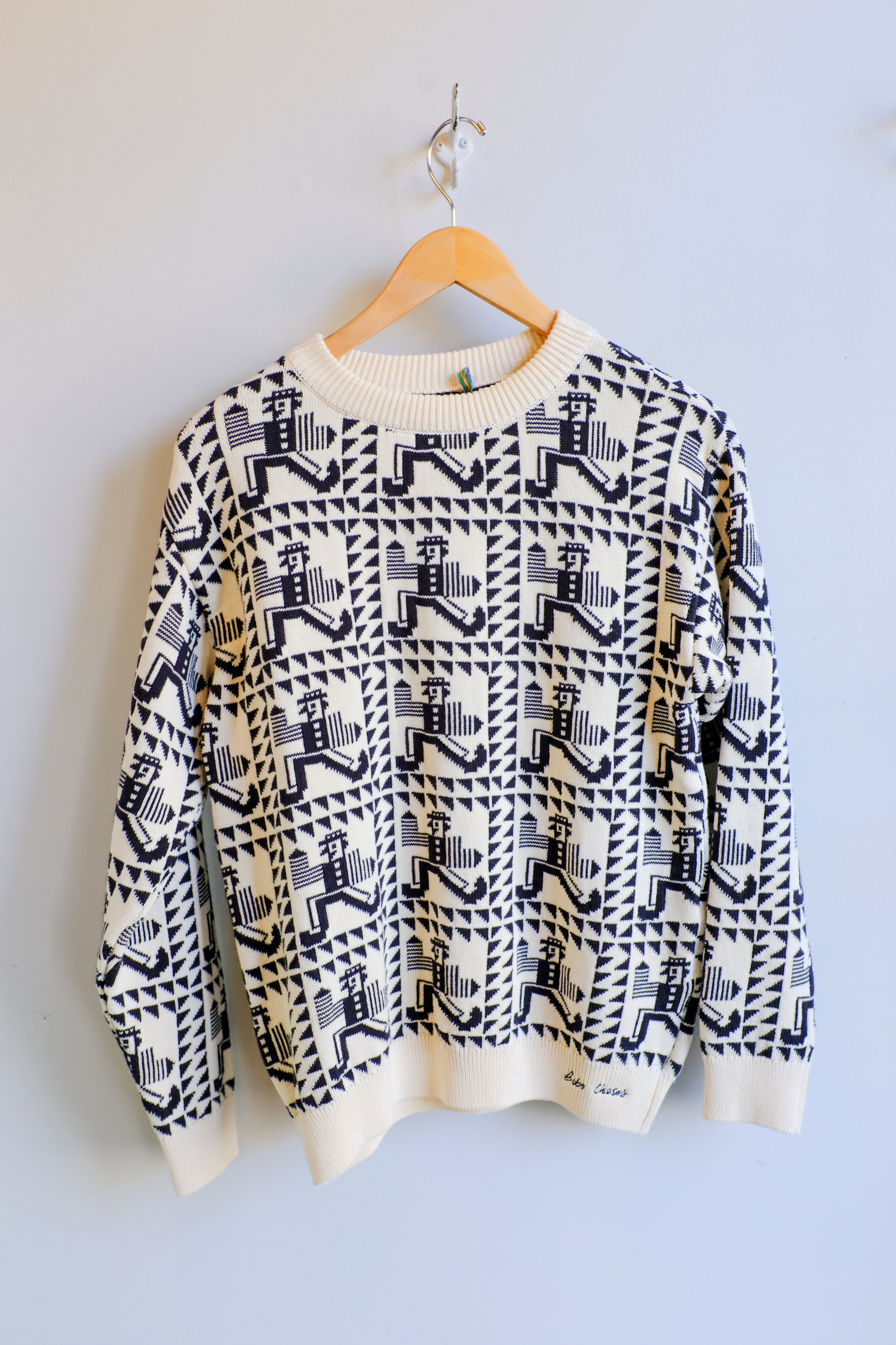 Bobo Choses - Mr Pencil Jacquard Sweater - Off-White - flat front