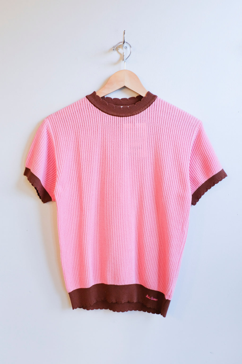 Bobo Choses - Openwork Knitted Sweater - Pink - flat front