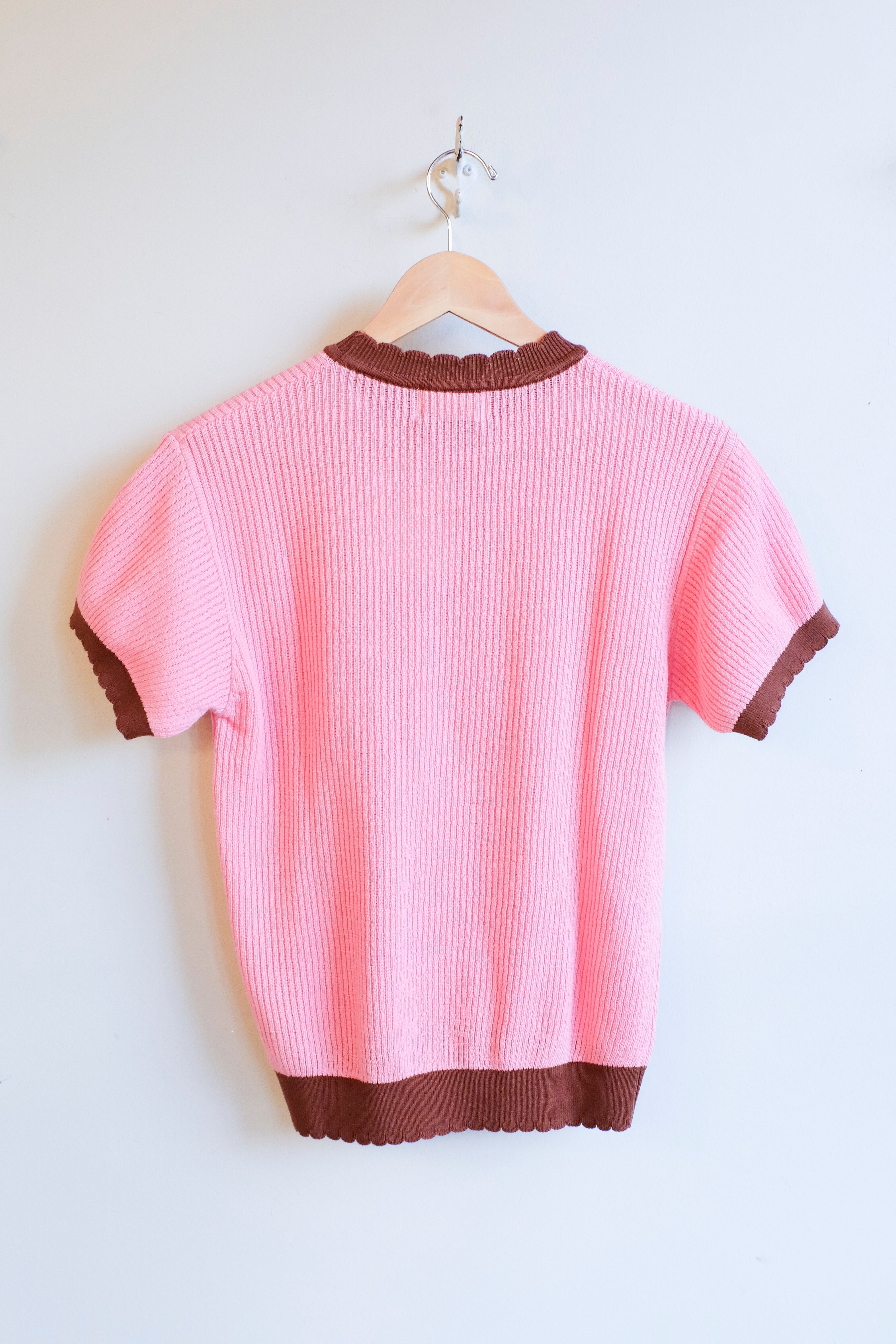 Bobo Choses - Openwork Knitted Sweater - Pink - flat back