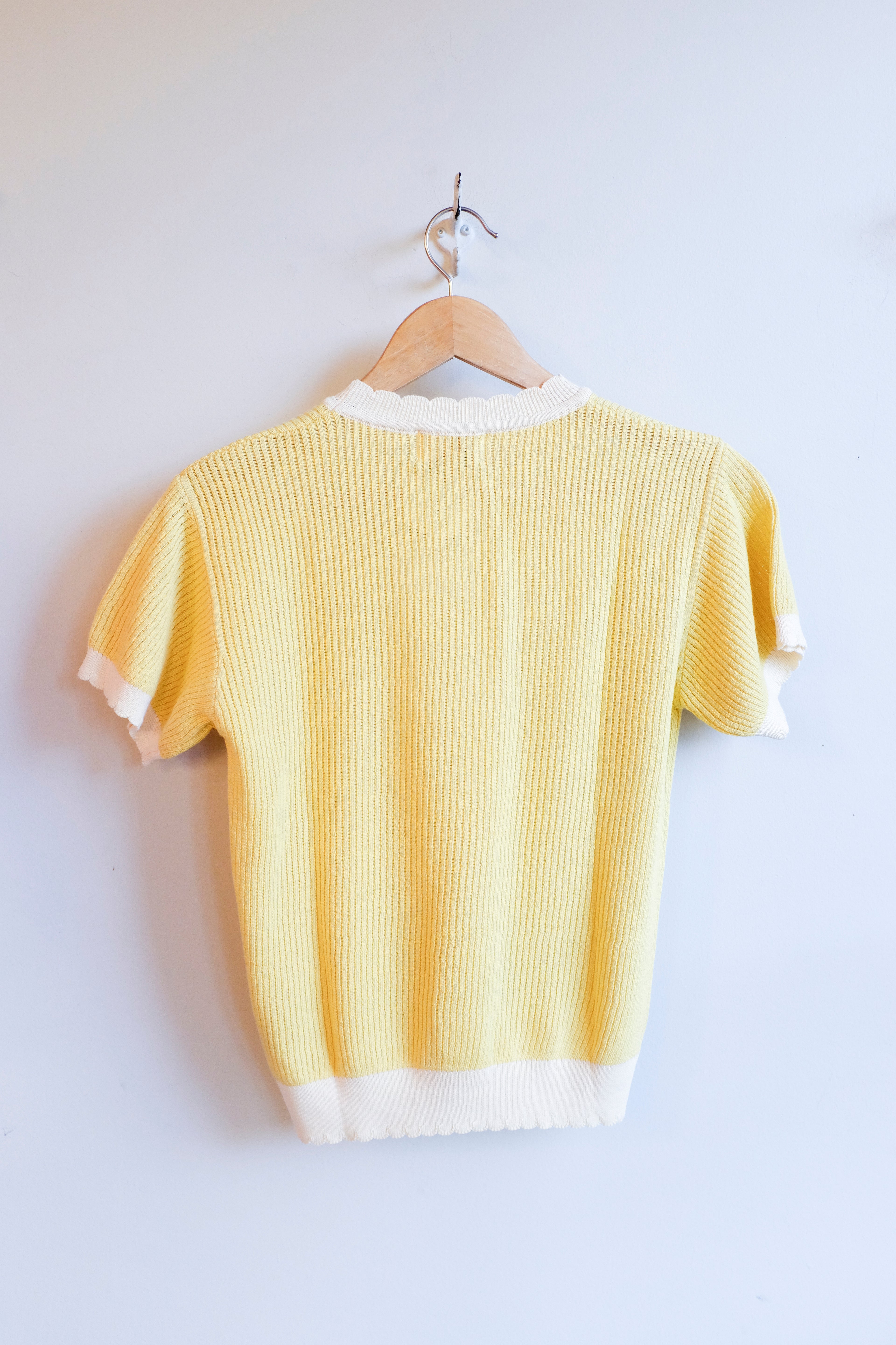 Bobo Choses - Openwork Knitted Sweater - Yellow - flat back