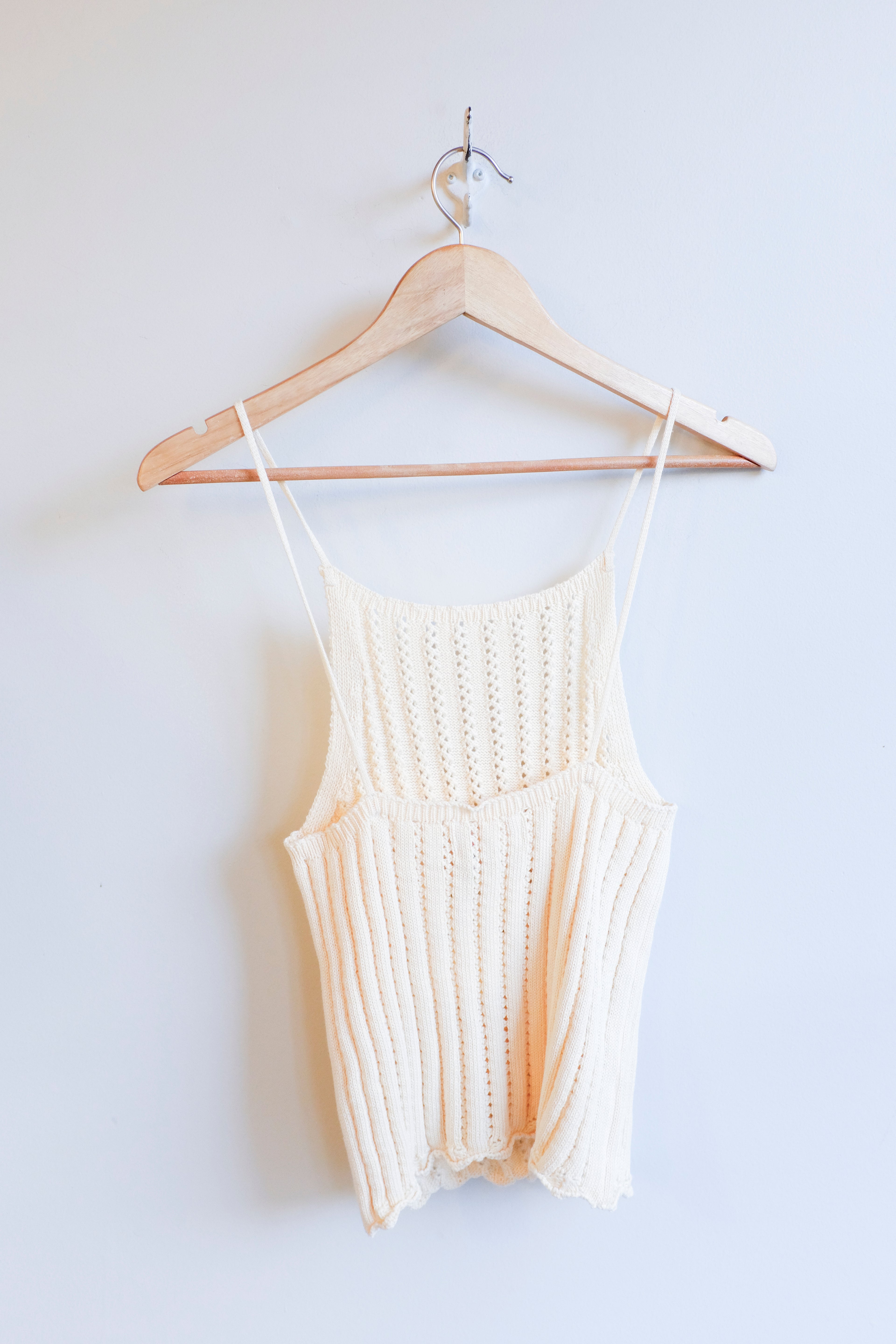 Bobo Choses - Openwork Knitted Top - Off-White - flat back