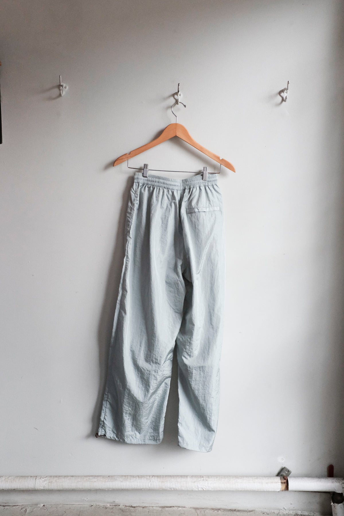 Shiny Nylon Jogging Pants - Light Blue