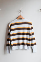Striped Hairy Yarn Sweater - Multicolour