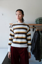 Striped Hairy Yarn Sweater - Multicolour