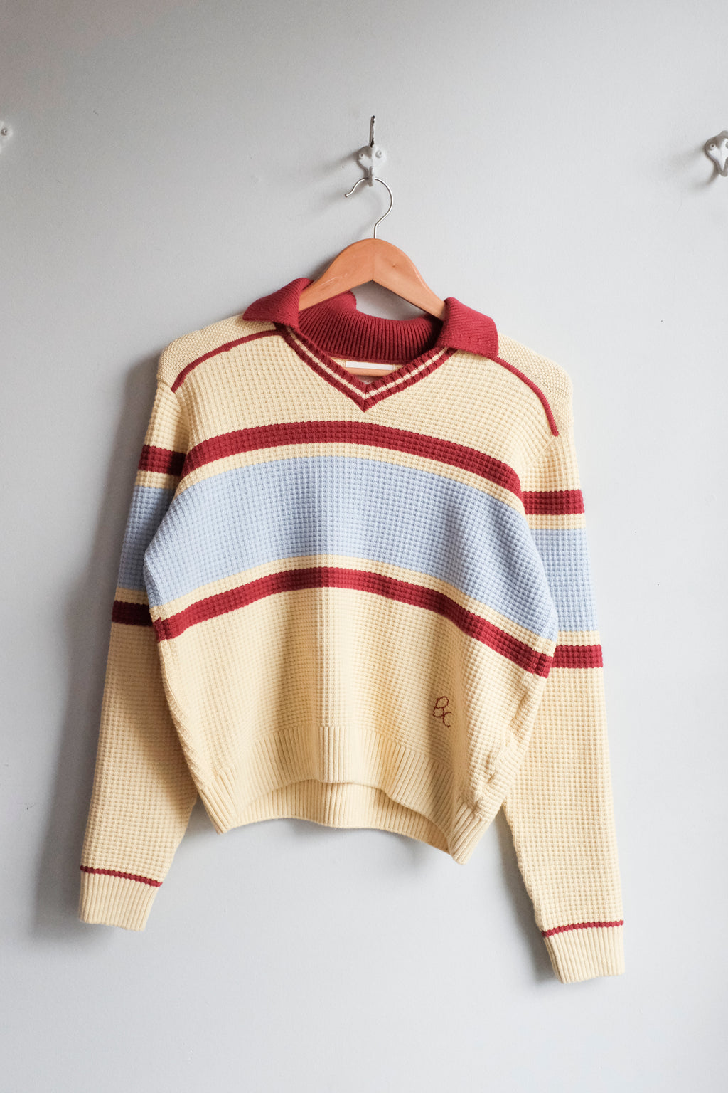 Structured Polo Sweater - Beige
