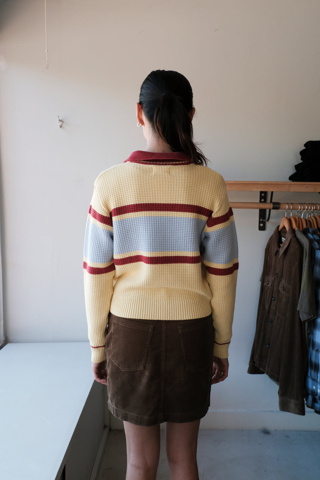 Structured Polo Sweater - Beige