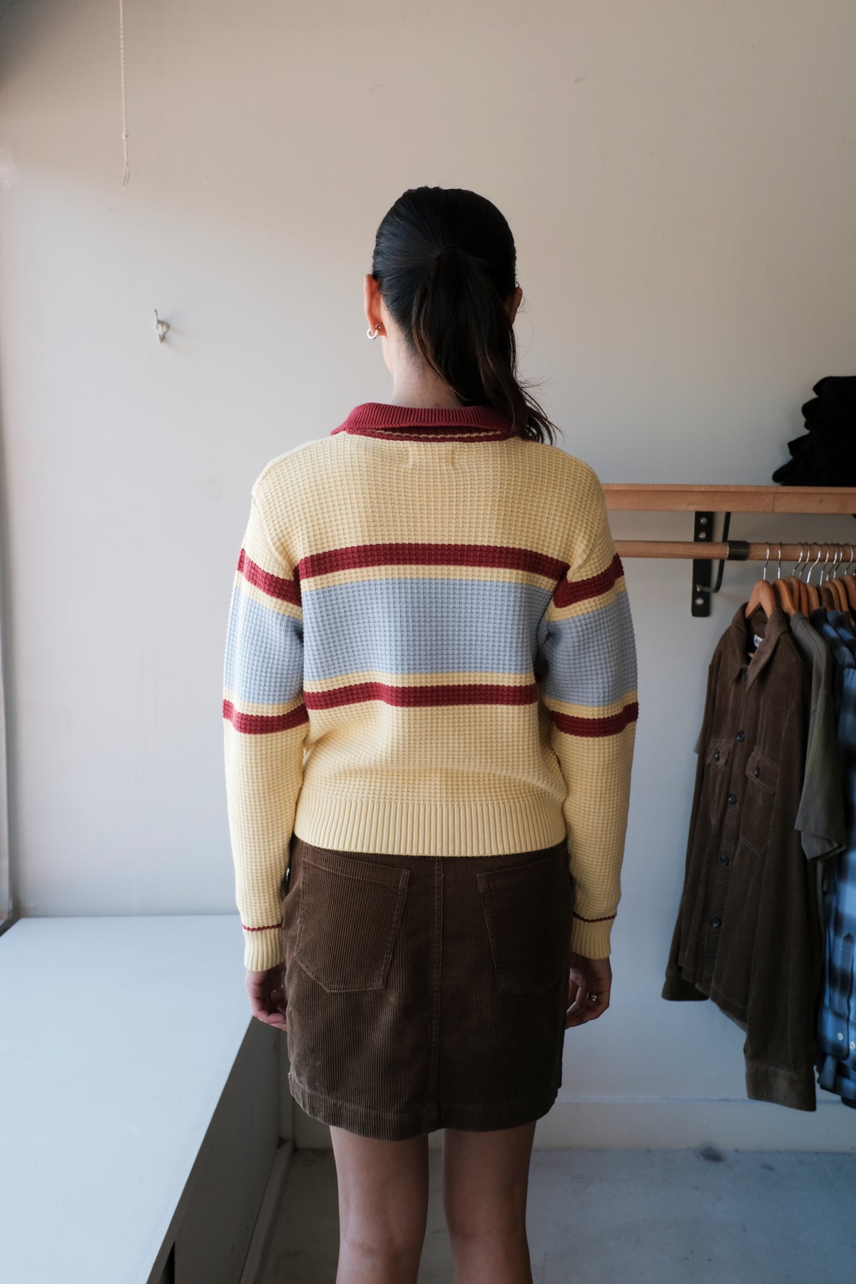 Structured Polo Sweater - Beige