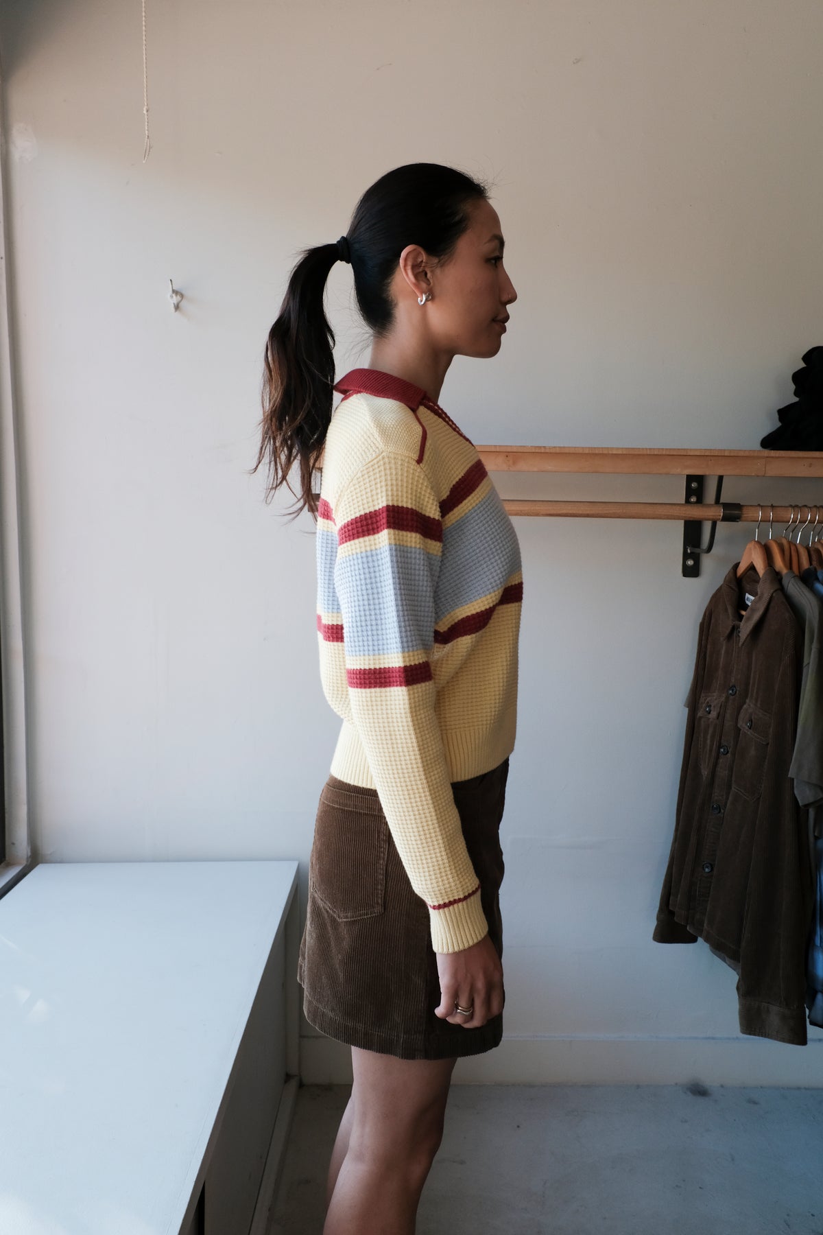 Structured Polo Sweater - Beige