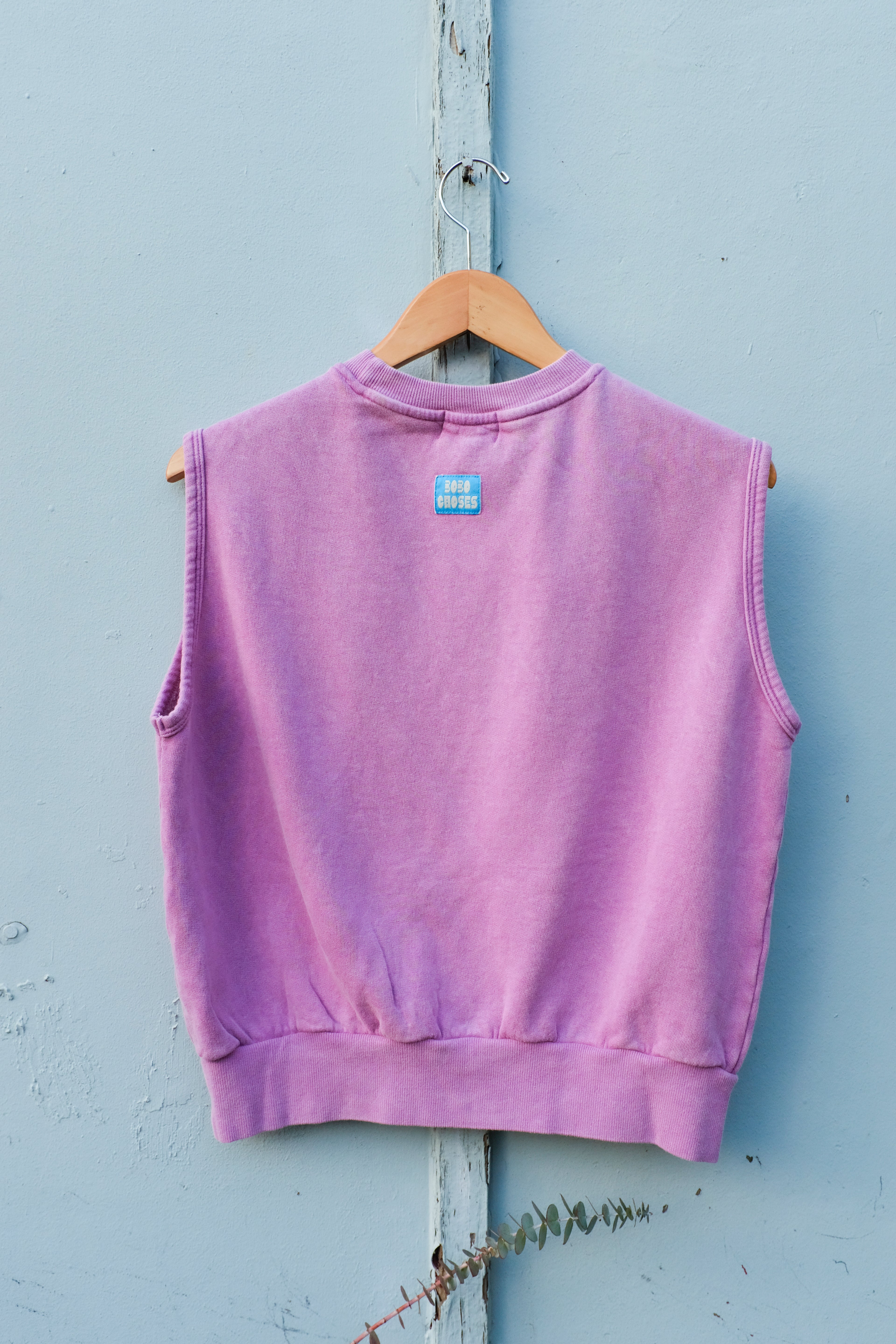 Bobo Choses - Washed Sleeveless Sweatshirt - Purple - flat back