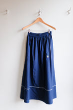 Load image into Gallery viewer, Thinking Mu - Contrast Trim Skirt - Navy Blue - flat front
