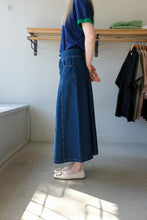 Load image into Gallery viewer, Thinking Mu - Denim Flared Skirt - Blue - side
