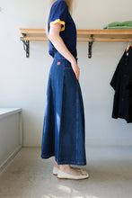 Load image into Gallery viewer, Thinking Mu - Denim Flared Skirt - Blue - 
