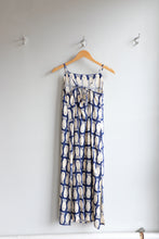 Load image into Gallery viewer, Thinking Mu - Lucky Fish Strap Dress - Navy Blue - flat back
