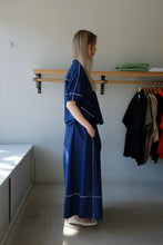 Load image into Gallery viewer, Thinking Mu - Puff Sleeve Shirt - Navy Blue - side
